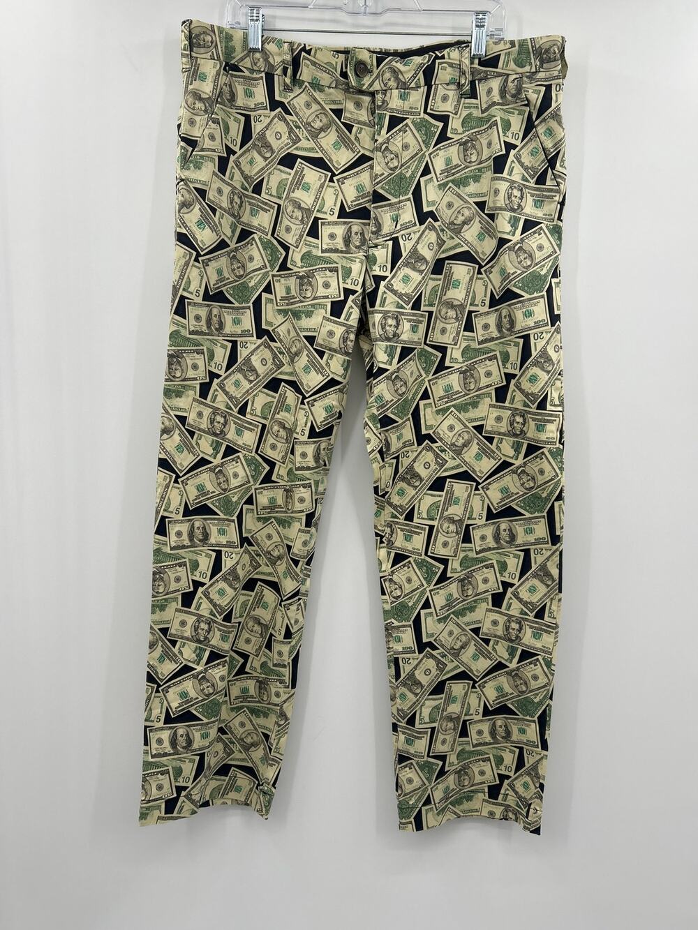Loudmouth Money Print Pants Men’s 40x32 Novelty Golf Pants $100 Bills Cash